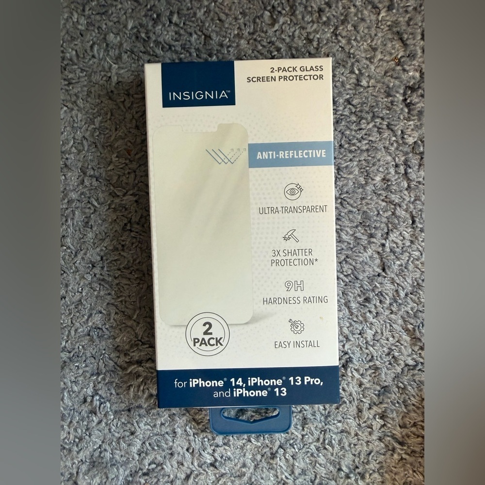 Insignia Anti-Reflective Glass Screen Protector for iPhone 14/13 - 2 Pack